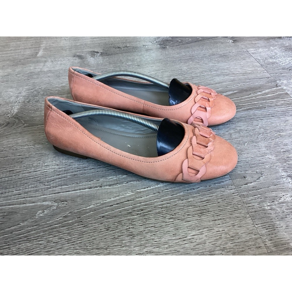 ECCO Women's Shoes 'Kelly' Coral Leather Flats Size 8.5 US / Euro 39 Cute Flats